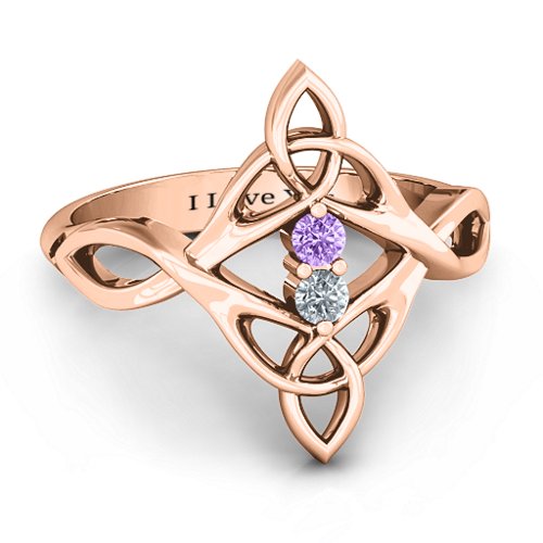 Celtic Sparkle Ring with Interwoven Infinity Band
