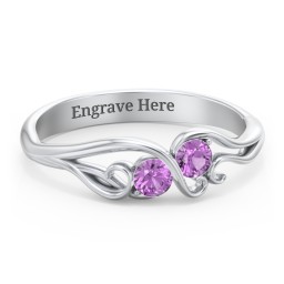 Swirl of Style Birthstone Ring in 925 Sterling Silver with Amethyst