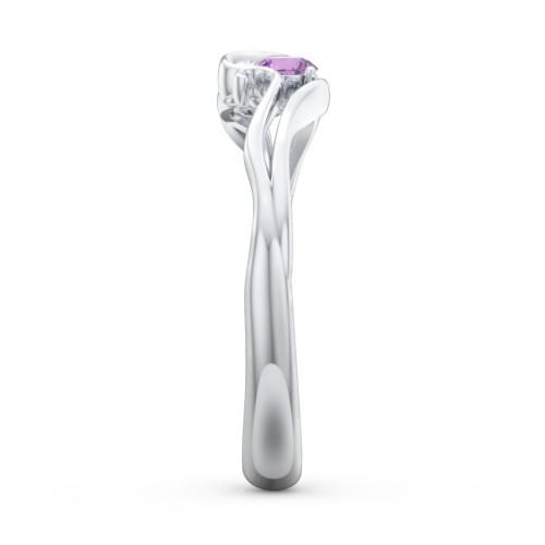 Swirl of Style Birthstone Ring – Sterling Silver with Amethyst