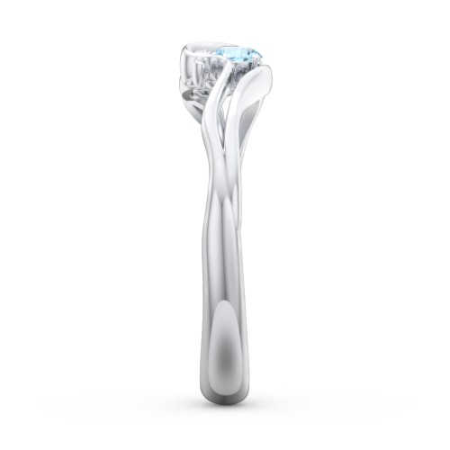 Swirl of Style Birthstone Ring – Sterling Silver with Blue Topaz