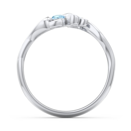 Swirl of Style Birthstone Ring – Sterling Silver with Blue Topaz