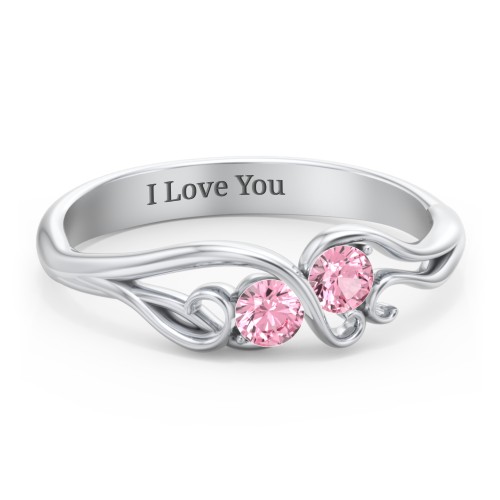 Swirl of Style Birthstone Ring – Sterling Silver with Pink Tourmaline