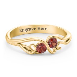 Swirl of Style Birthstone Ring in 18K Gold Plated Silver with Garnet