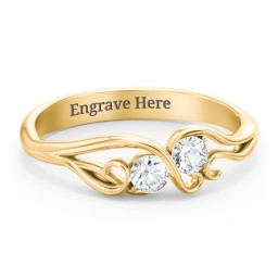 Swirl of Style Birthstone Ring in 18K Gold Plated Silver with Cubic Zirconia