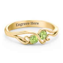 Swirl of Style Birthstone Ring in 18K Gold Plated Silver with Peridot