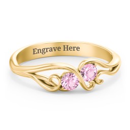 Swirl of Style Birthstone Ring in 18K Gold Plated Silver with Pink Tourmaline