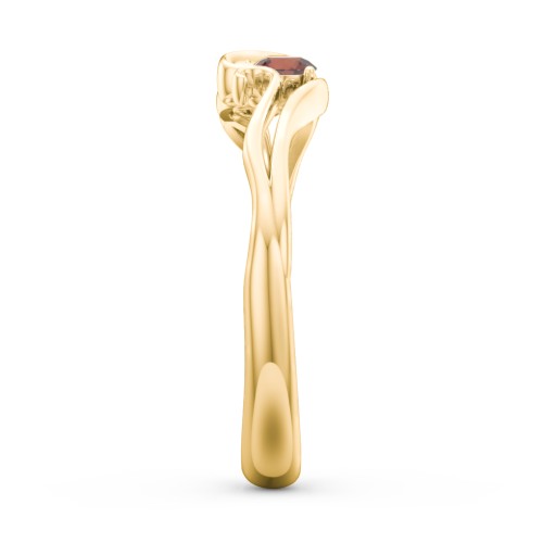 Swirl of Style Birthstone Ring – 18K Gold Plated Silver with Garnet