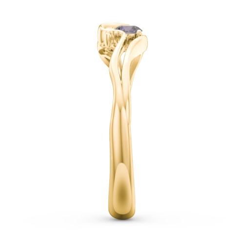 Swirl of Style Birthstone Ring – 18K Gold Plated Silver with Alexandrite