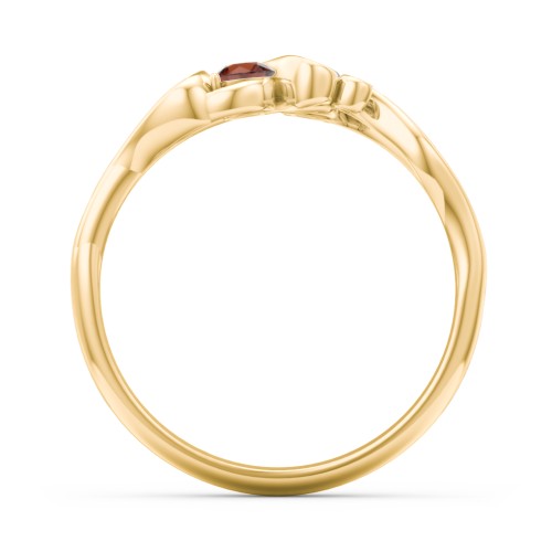 Swirl of Style Birthstone Ring – 18K Gold Plated Silver with Garnet