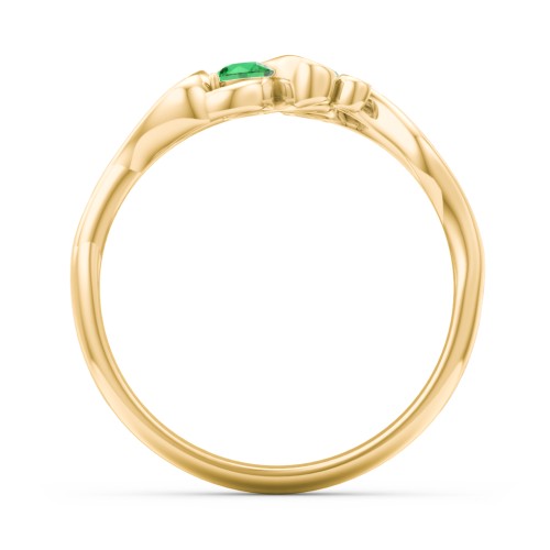 Swirl of Style Birthstone Ring – 18K Gold Plated Silver with Emerald