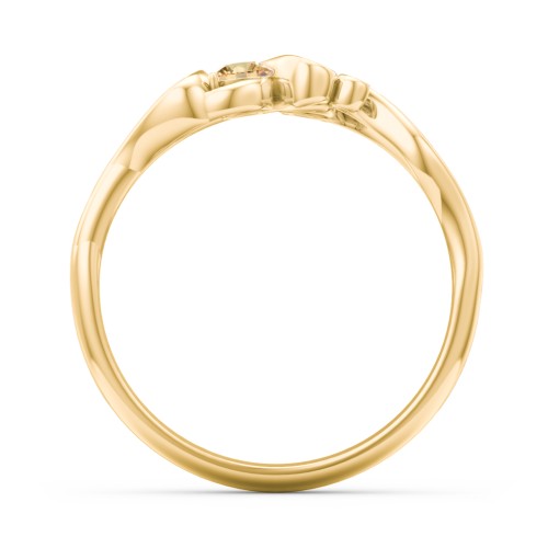 Swirl of Style Birthstone Ring – 18K Gold Plated Silver with Citrine