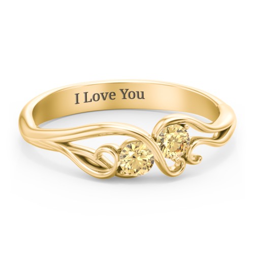 Swirl of Style Birthstone Ring – 18K Gold Plated Silver with Citrine