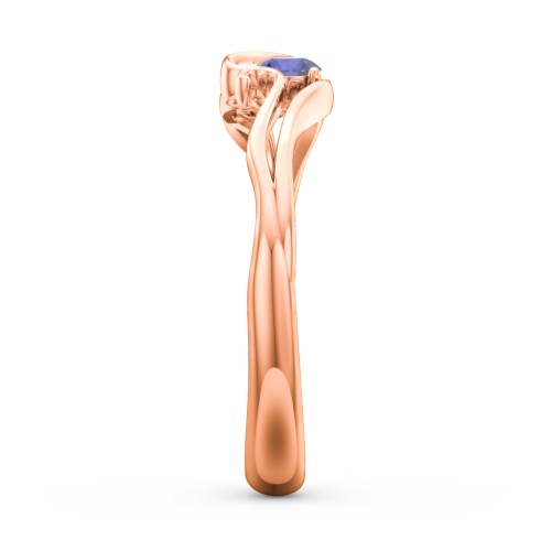 Swirl of Style Birthstone Ring – 10K Rose Gold with Peridot and Blue Sapphire