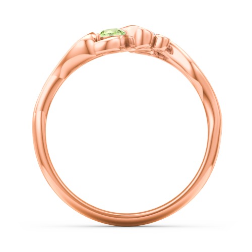 Swirl of Style Birthstone Ring – 10K Rose Gold with Peridot and Blue Sapphire
