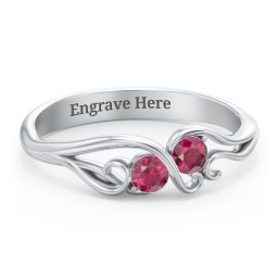 Swirl of Style Birthstone Ring in 925 Sterling Silver with Ruby