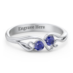 Swirl of Style Birthstone Ring in 925 Sterling Silver with Blue Sapphire