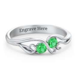 Swirl of Style Birthstone Ring in 925 Sterling Silver with Emerald