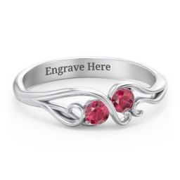 Swirl of Style Birthstone Ring in 925 Sterling Silver with Ruby