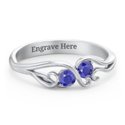 Swirl of Style Birthstone Ring in 925 Sterling Silver with Blue Sapphire