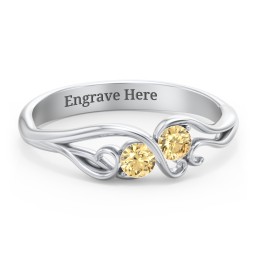 Swirl of Style Birthstone Ring in 925 Sterling Silver with Citrine