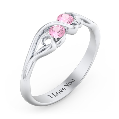 Swirl of Style Birthstone Ring – Sterling Silver with Pink Tourmaline