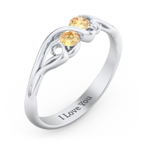 Swirl of Style Birthstone Ring – Sterling Silver with Citrine