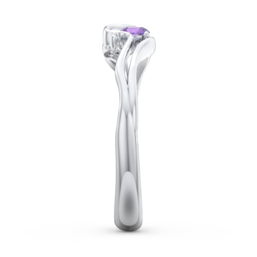 Swirl of Style Birthstone Ring – Sterling Silver with Amethyst