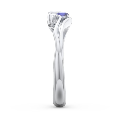 Swirl of Style Birthstone Ring – Sterling Silver with Blue Sapphire