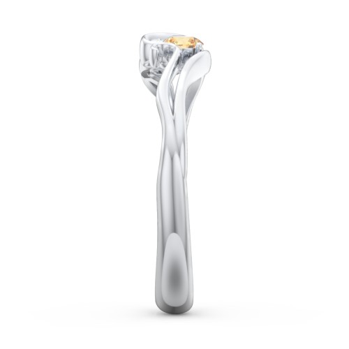 Swirl of Style Birthstone Ring – Sterling Silver with Citrine