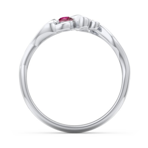 Swirl of Style Birthstone Ring – Sterling Silver with Ruby