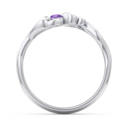 Swirl of Style Birthstone Ring – Sterling Silver with Amethyst
