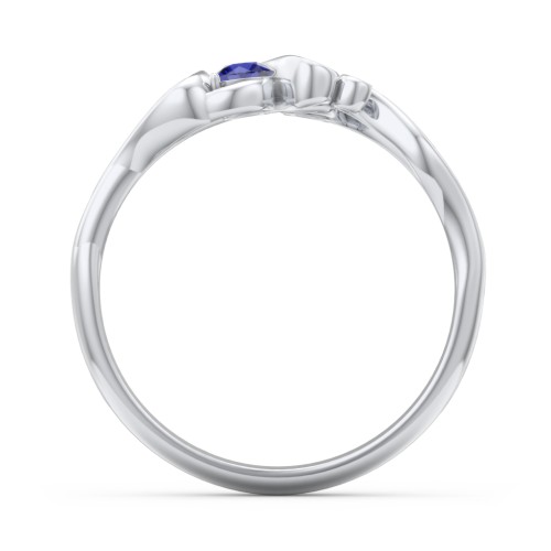 Swirl of Style Birthstone Ring – Sterling Silver with Blue Sapphire