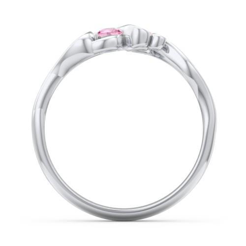 Swirl of Style Birthstone Ring – Sterling Silver with Pink Tourmaline
