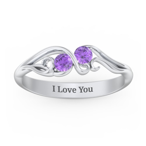 Swirl of Style Birthstone Ring – Sterling Silver with Amethyst