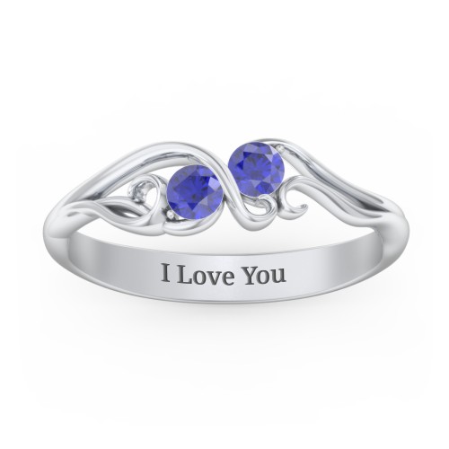 Swirl of Style Birthstone Ring – Sterling Silver with Blue Sapphire
