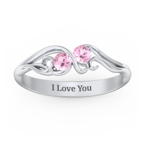 Swirl of Style Birthstone Ring – Sterling Silver with Pink Tourmaline