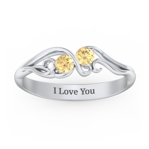 Swirl of Style Birthstone Ring – Sterling Silver with Citrine