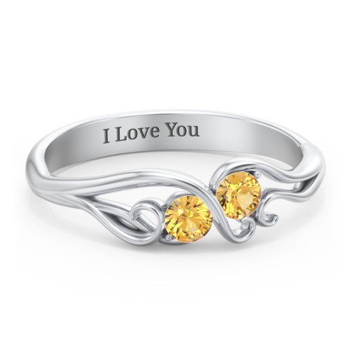 Swirl of Style Birthstone Ring – Sterling Silver with Citrine
