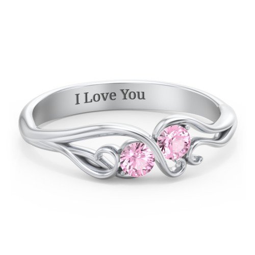 Swirl of Style Birthstone Ring – Sterling Silver with Pink Tourmaline