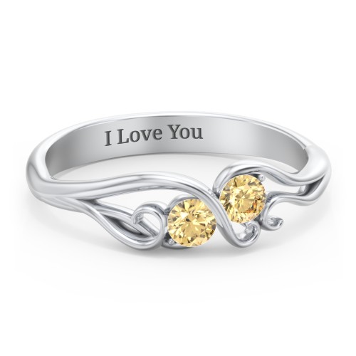 Swirl of Style Birthstone Ring – Sterling Silver with Citrine