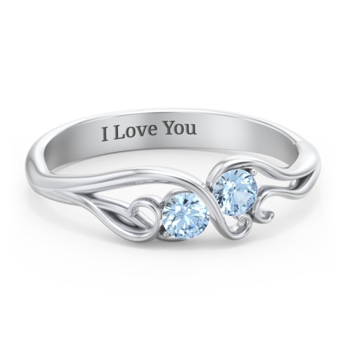 Swirl of Style Birthstone Ring – Sterling Silver with Blue Topaz
