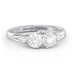 Darling Duo Double Gemstone Ring in 925 Sterling Silver with Diamond