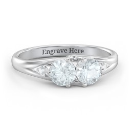 Darling Duo Double Gemstone Ring in 925 Sterling Silver with Aquamarine