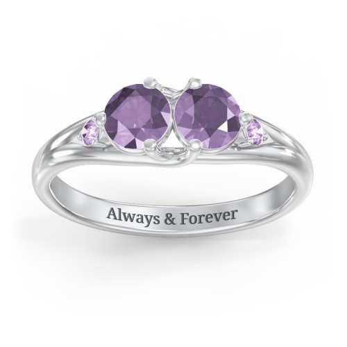 Darling Duo Double Gemstone Ring – Sterling Silver with Alexandrite