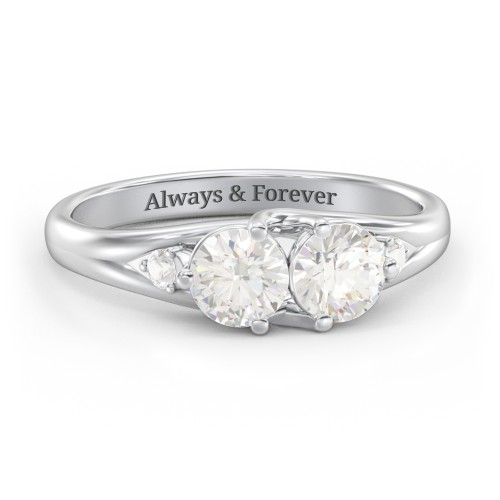 Darling Duo Double Gemstone Ring – Sterling Silver with Cubic Zirconia