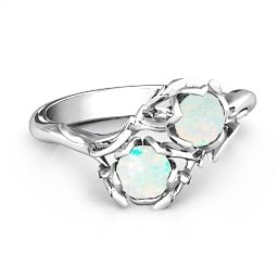 Be-leaf In Love Double Gemstone Floral Ring
