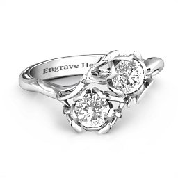 Be-leaf In Love Double Gemstone Floral Ring