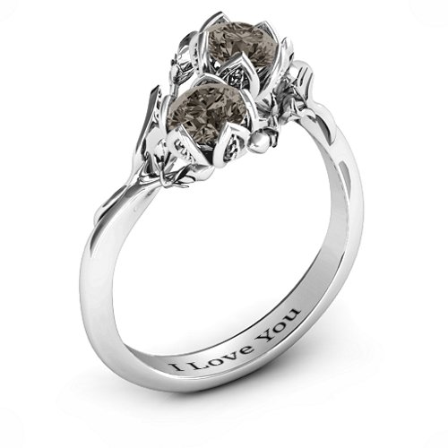 Be-leaf In Love Double Gemstone Floral Ring