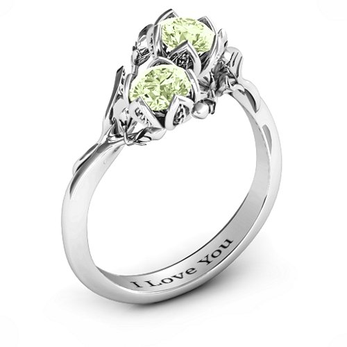 Be-leaf In Love Double Gemstone Floral Ring