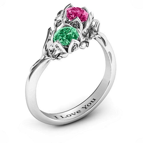 Be-leaf In Love Double Gemstone Floral Ring